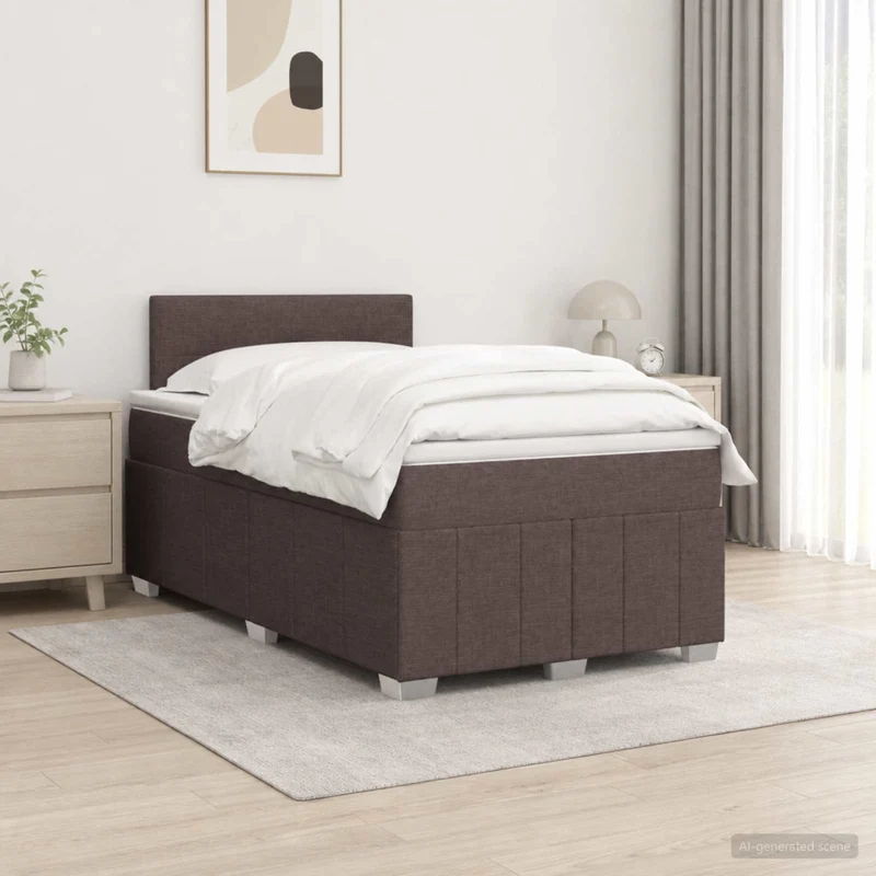 Letto box spring con materasso Marrone Scuro 120 x 200 cm 3452652
