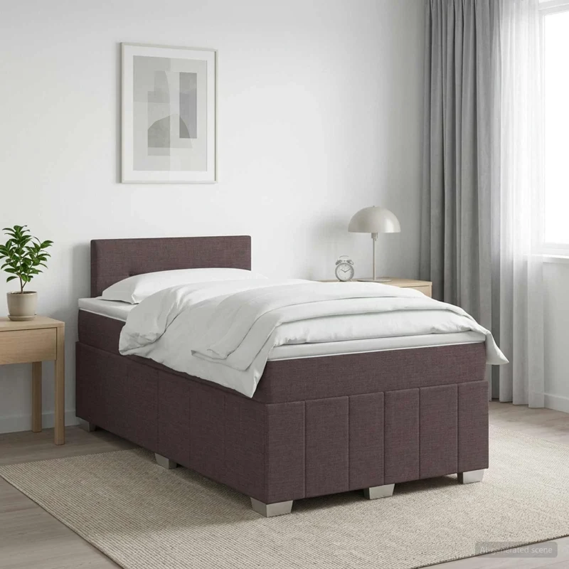Letto box spring con materasso Marrone Scuro 120 x 200 cm 3451188