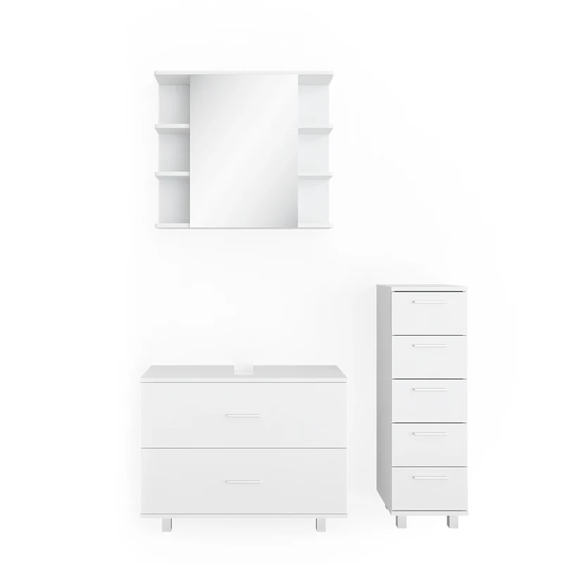 Set mobili bagno Ilias Bianco 3 pezzi Vicco