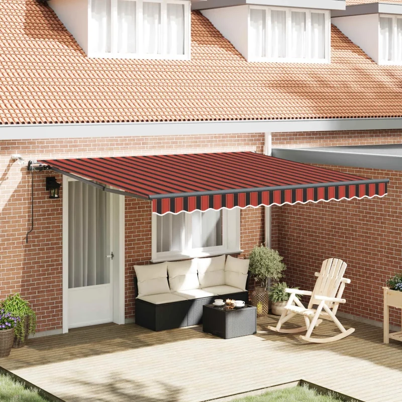 Tenda retrattile arancione e marrone 400 × 300 cm Poliestere 3330512