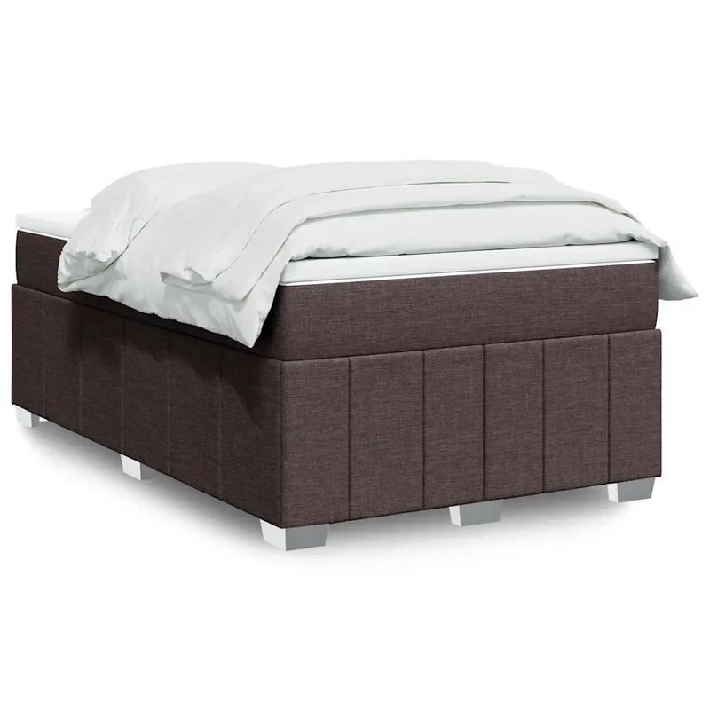 Giroletto a Molle con Materasso Marrone Scuro 120x200cm Tessuto 3285466