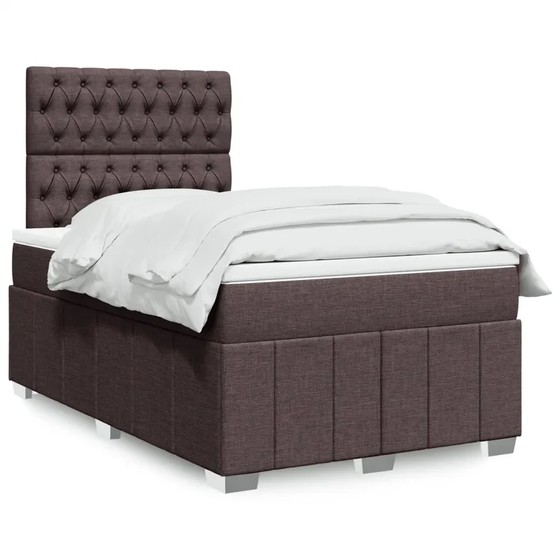 Giroletto a Molle con Materasso Marrone Scuro 120x200cm Tessuto 3291645