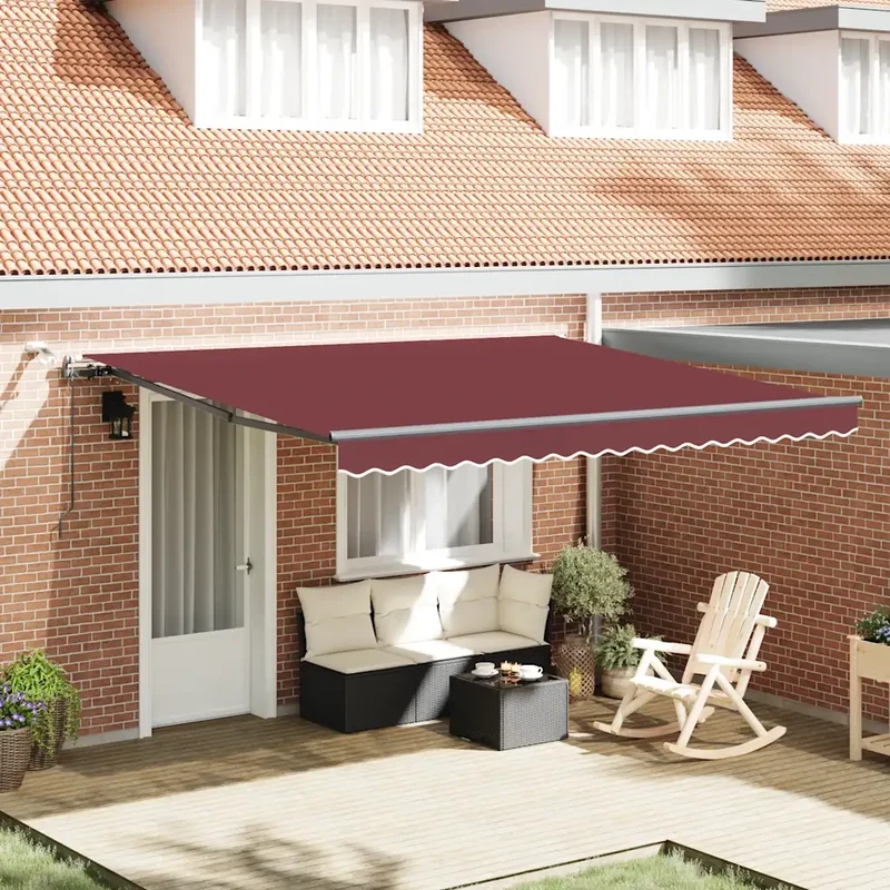 Tenda retrattile Borgogna 400 × 300 cm Poliestere 3310189