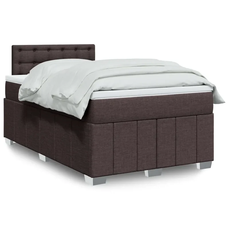 Giroletto a Molle con Materasso Marrone Scuro 120x200cm Tessuto 3289352