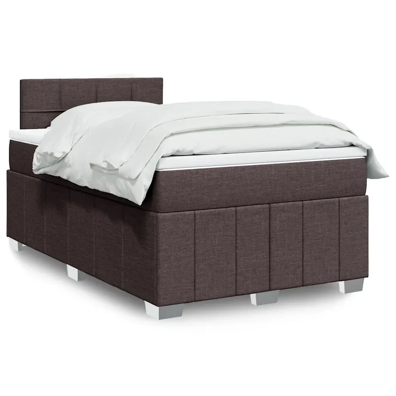 Giroletto a Molle con Materasso Marrone Scuro 120x200cm Tessuto 3287038