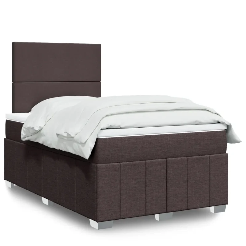 Giroletto a Molle con Materasso Marrone Scuro 120x200cm Tessuto 3293931