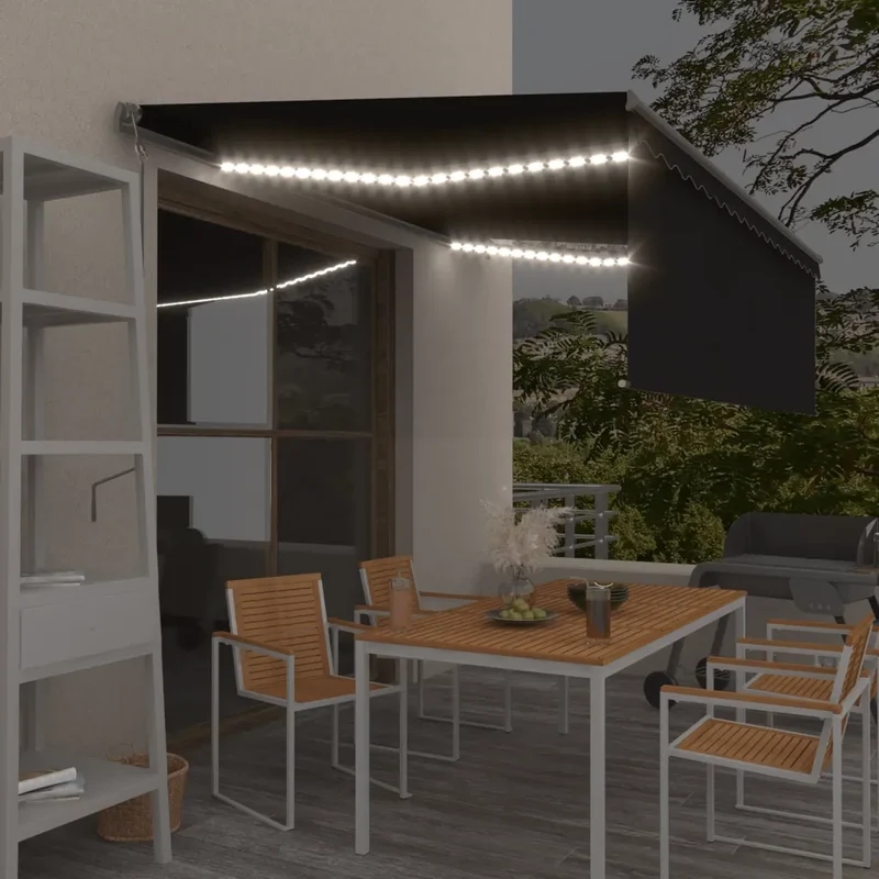 Tenda Automatica con Parasole Sensore Vento e LED 4x3 Antracite 3069434