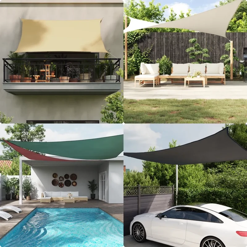 Parasole a Vela Oxford Rettangolare 3x6 m Crema 135213