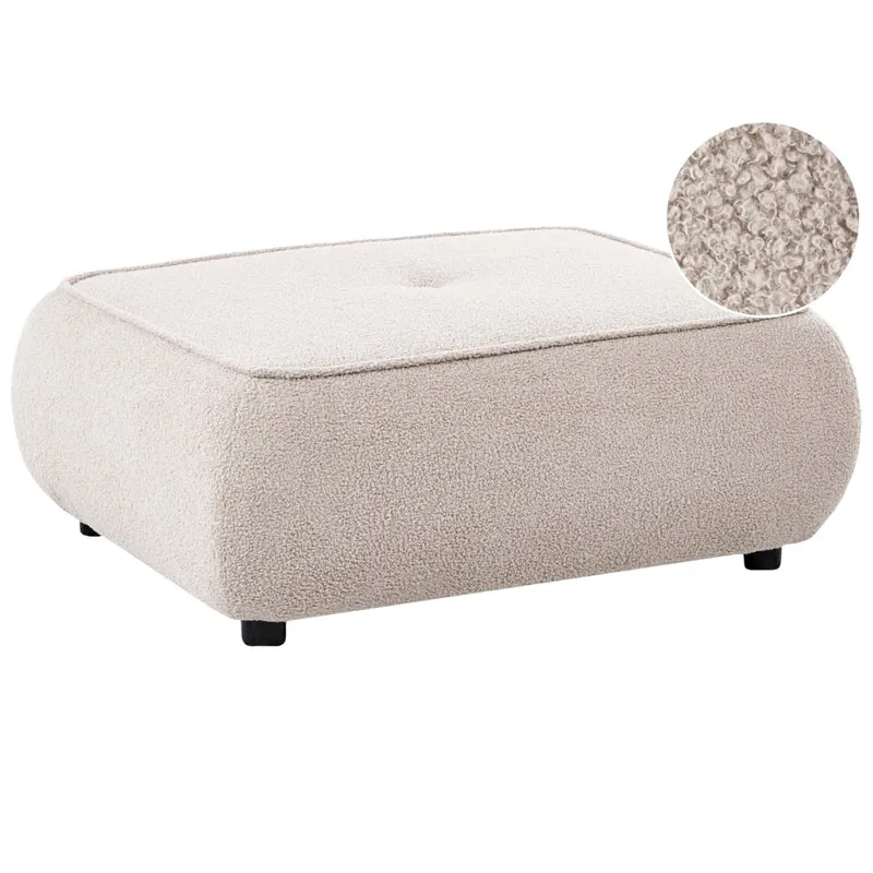 Pouf quadrato in tessuto beige imbottitura di qualità decorativo stile Moderno per soggiorno