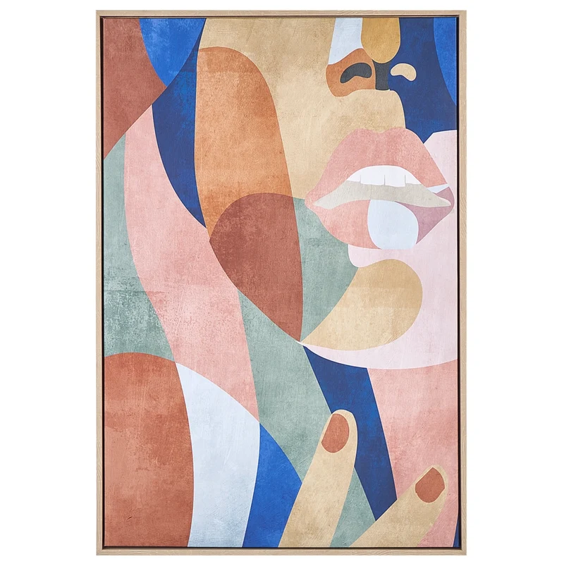 Quadro decorativo da parete con cornice con motivo astratto multicolore 63 x 93 cm stile moderno