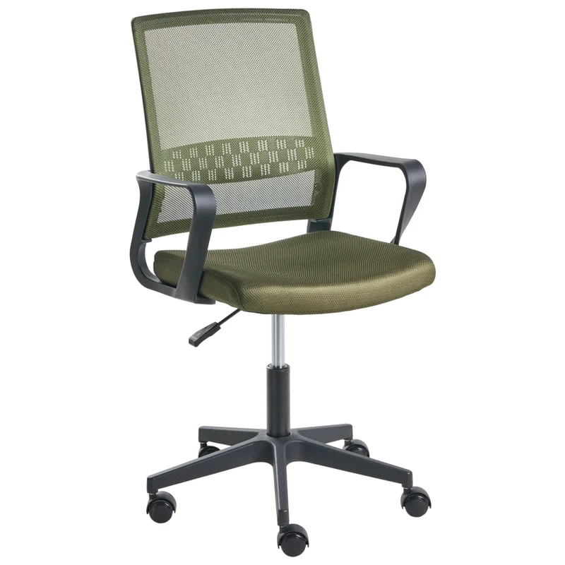 Sedia da ufficio in tessuto a rete verde scuro imbottitura regolabile in altezza girevole da scrivania per computer per ufficio domestico