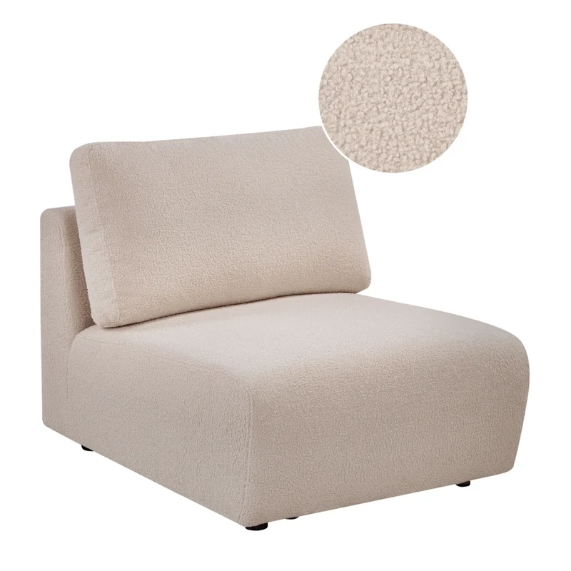 Modulo sedia beige bouclé 1 posto stile moderno