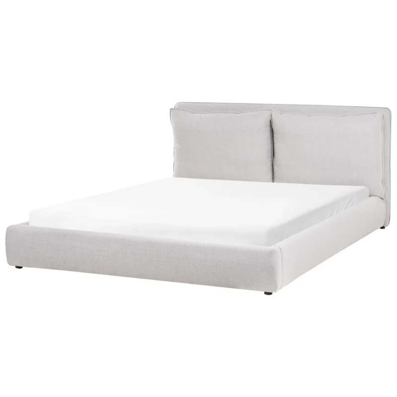 Letto matrimoniale ad acqua tessuto bouclè marrone 180 x 200 cm camera da letto moderna