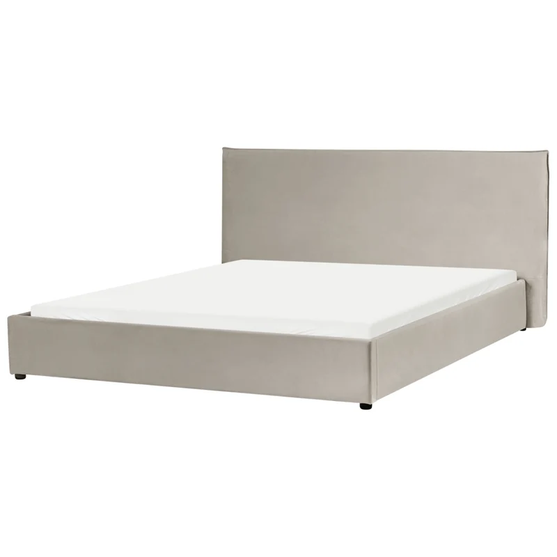Letto matrimoniale ad acqua in velluto tortora 160 x 200 cm stile classico minimalista