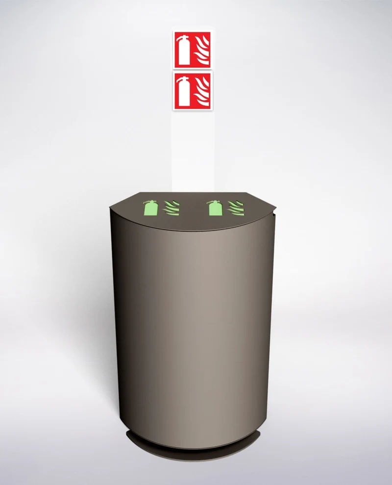 Fire Extinguisher Cabinet for 2 Fire Extinguishers - Alto Mouse Grey