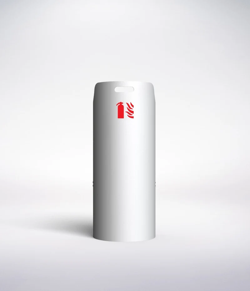 Cintro Fire Extinguisher Cover - Natural Anodized Aluminum