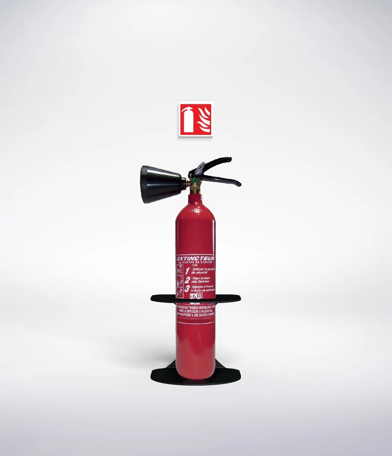 Plot 120mm - Black Stand or Bracket for C02 2kg Fire Extinguisher