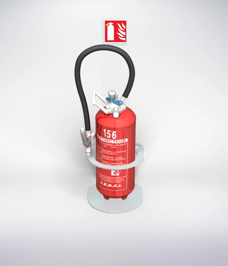Plot 190mm - Grey Stand or Bracket for 6L or 9L, 6kg or 9kg Fire Extinguisher