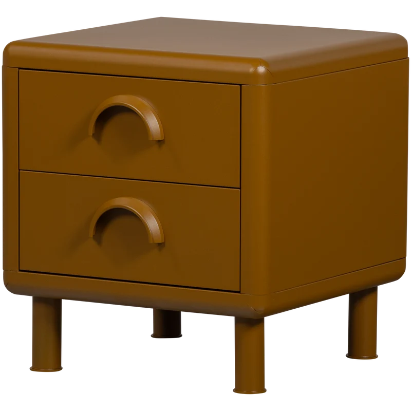 Set di 2 — Comò Rune 2 cassetti metallo giallo miele