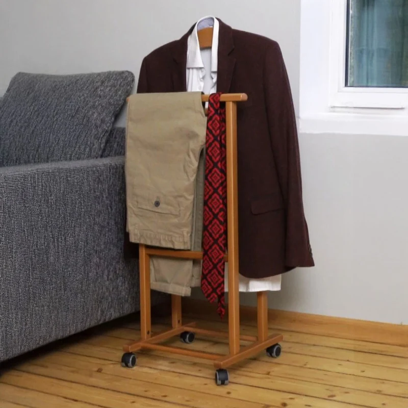 ARIT ATRI - Servo Muto, su Ruote, Legno di Faggio, Made in Italy, Servo Muto Moderno, per Uomo e Donna, Colore Ciliegio