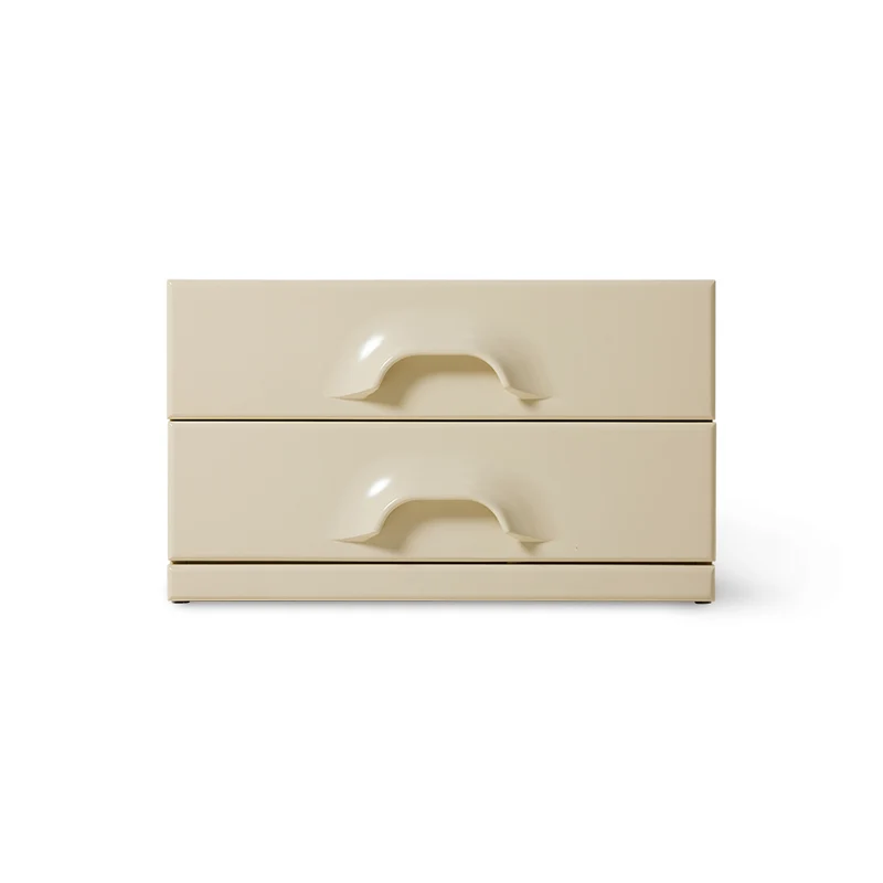Cassettiera con 2 cassetti, crema