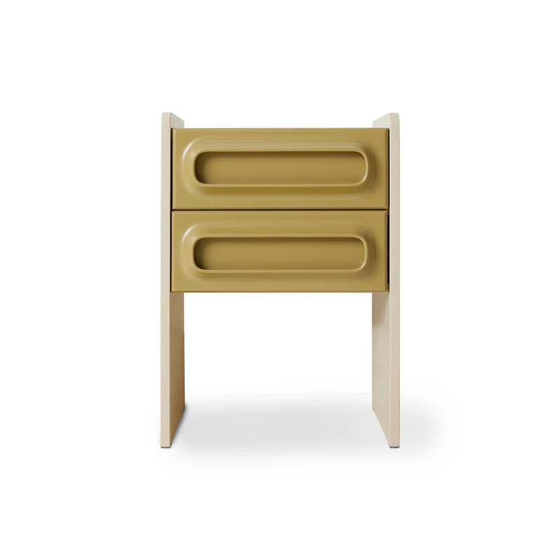 Comodino Space, salvia/crema