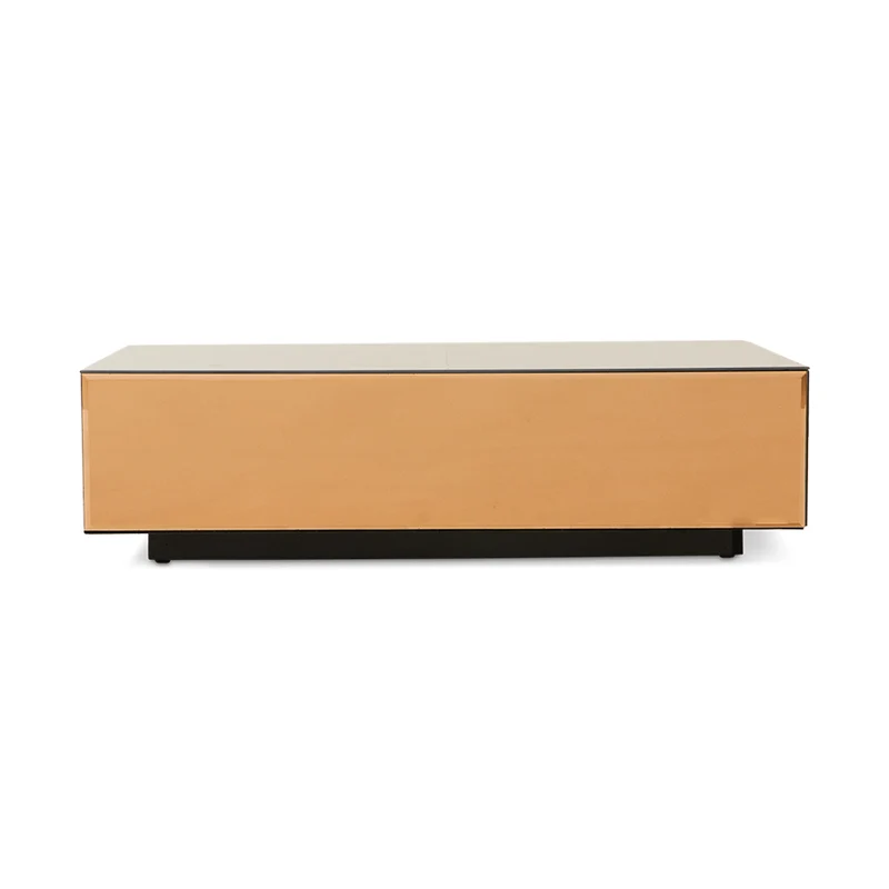 Tavolino da caffè Mirror Block marrone fumo (90x90 cm)