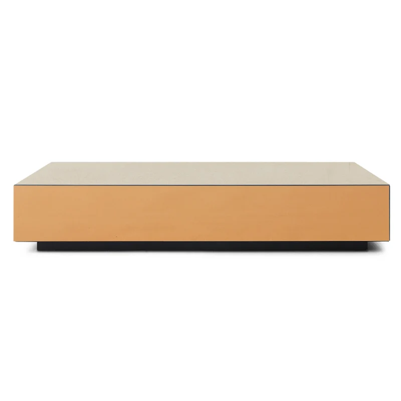 Tavolino da caffè Mirror Block marrone fumo (80x55 cm)