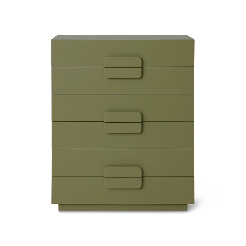 Spaziosa cassettiera verde militare