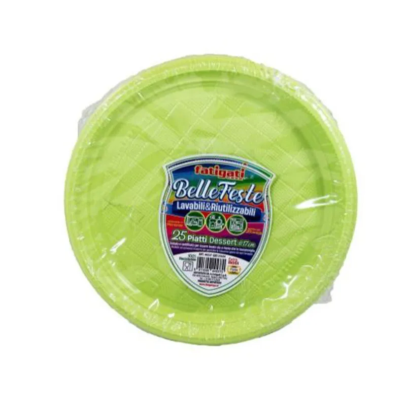 Piatti Dessert 25pz D17 Verde Acido 6gr