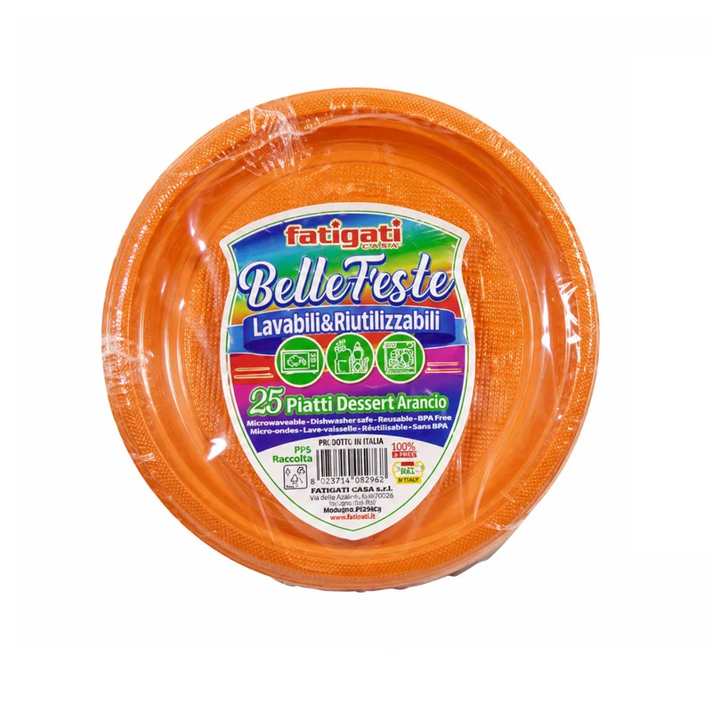 Piatti Dessert 25pz D17 Arancio 6gr