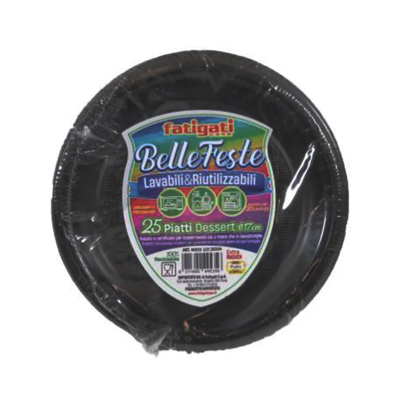 Piatti Dessert 25pz D17 Nero 6gr