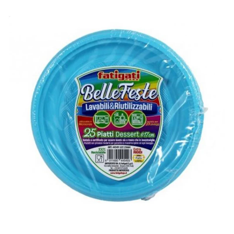 Piatti Dessert 25pz D17 Celeste 6gr
