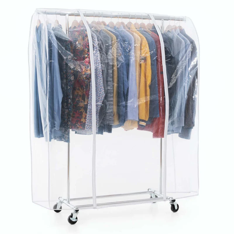 Tatkraft Darren & Anwalt - Armadio Tessuto, Rella Appendiabiti, con Ruote, Stand Appendiabiti con Copertura, Appendiabiti Robusto, Portata 100 kg