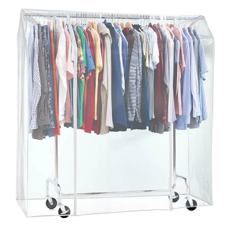 Tatkraft Schild – Copertura per Appendiabiti, 155×60×160 cm, Copertura Appendiabiti Trasparente, 2 Cerniere, Impermeabile, Antipolvere, protezione UV