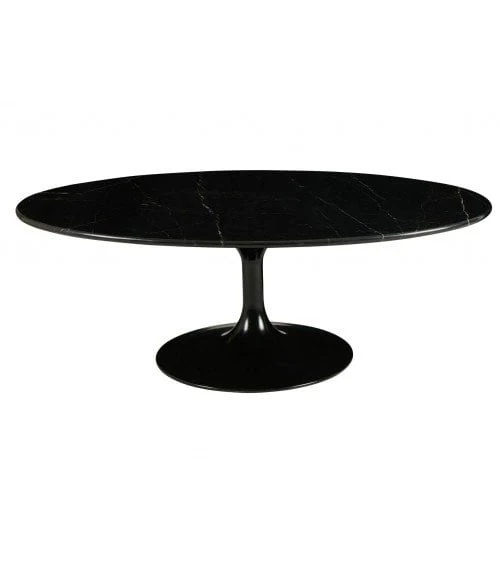 Tavolino MARBELLA BLACK ovale 120 x 70 x H40 cm