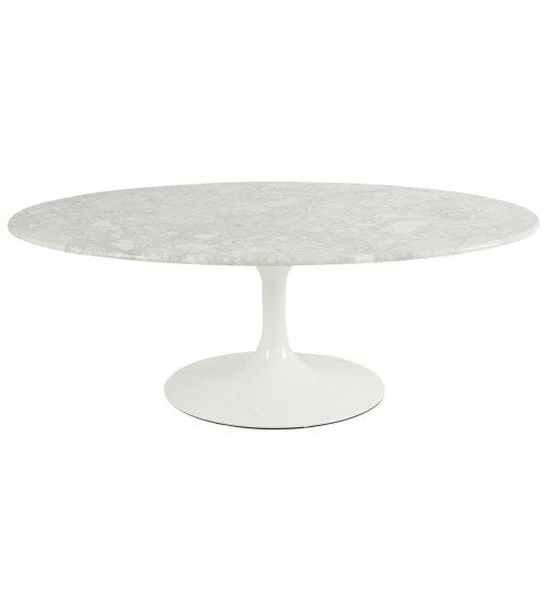 Tavolino MARBELLA WHITE ovale