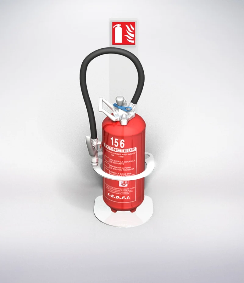 Plot 190mm - White Stand or Bracket for 6L or 9L, 6kg or 9kg Fire Extinguisher
