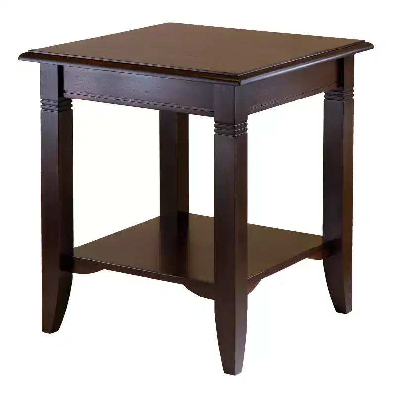 Tavolino Nolan Cappuccino - Winsome: Legno massello, Composito, Gamba a coste, Ripiano fisso