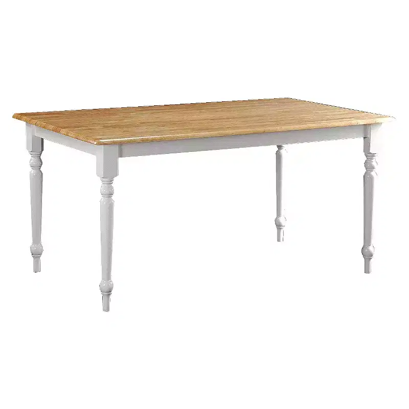 Tavolo da Pranzo Rettangolare Legno Marrone/Bianco - Legno di Hevea, 6 Posti, 152 cm L x 91 cm P, Base a 4 Gambe