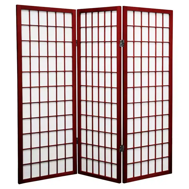Paravento Shoji a Pannelli con Finestra Alto 120 cm - 3 Pannelli, Divisorio Stile Asiatico