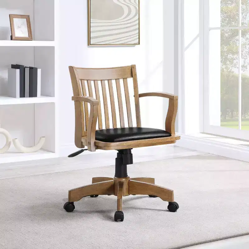 Sedia da Direttore Deluxe in Legno con Sedile Imbottito in Frassino Cerato - Classica Sedia da Ufficio
