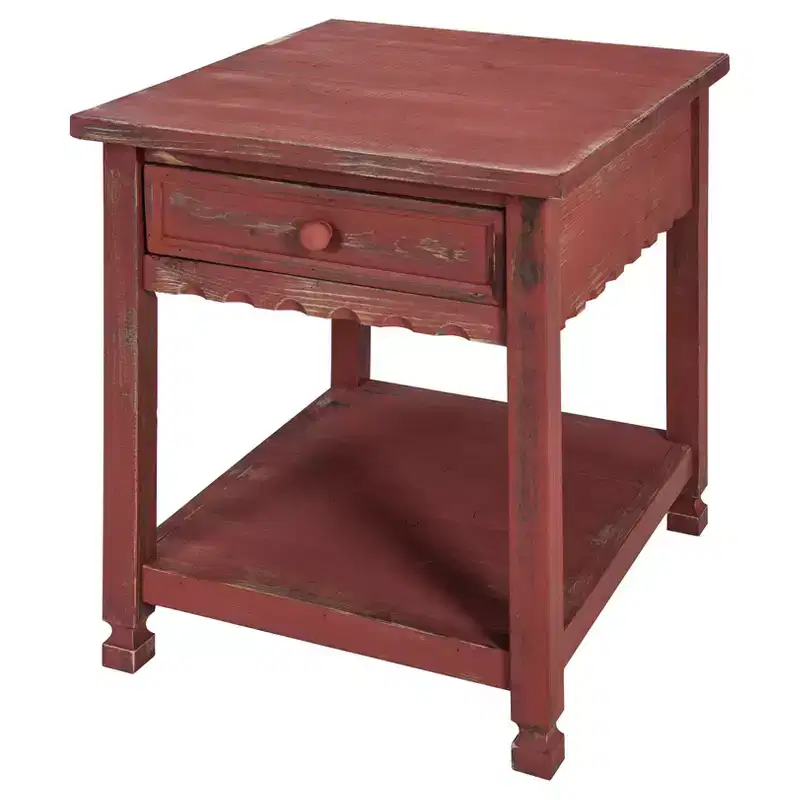 Tavolino rustico da salotto - Finitura anticata, Legno massello, Stile rustico