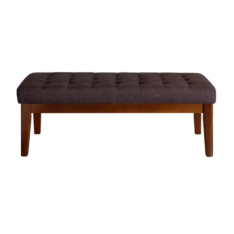 Panca imbottita capitonné Claire - Stile Mid-Century, Struttura in legno massello, Posti a sedere per 2