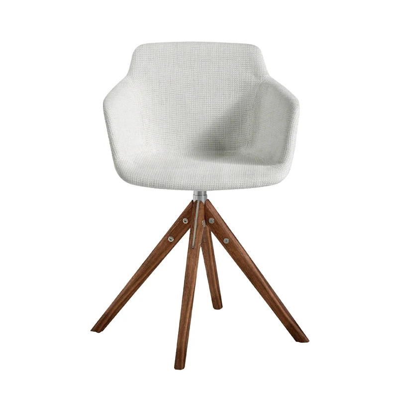 Sedia girevole in tessuto beige
