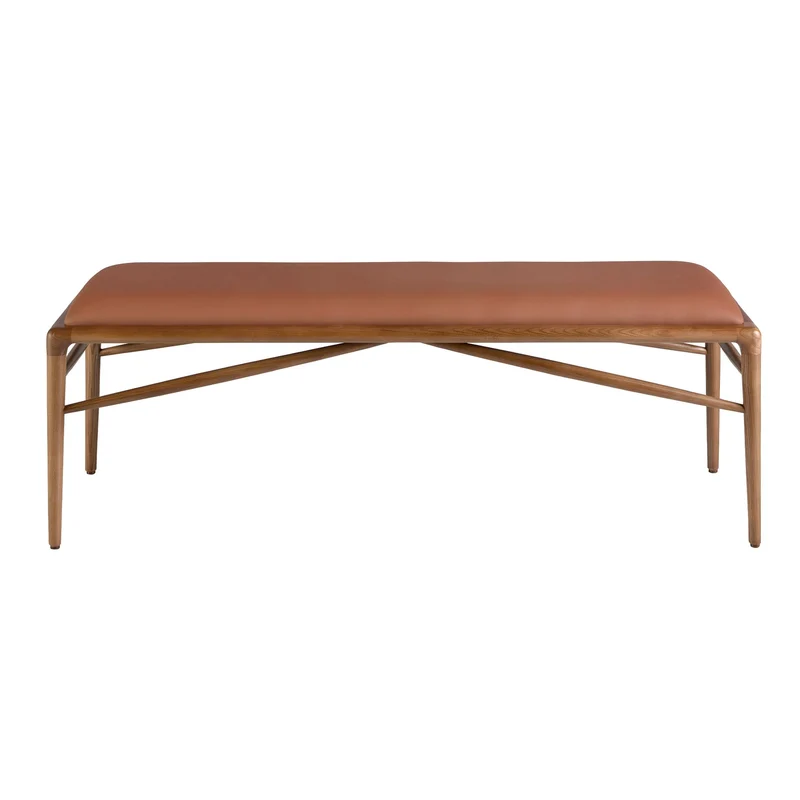 Sgabello in ecopelle marrone