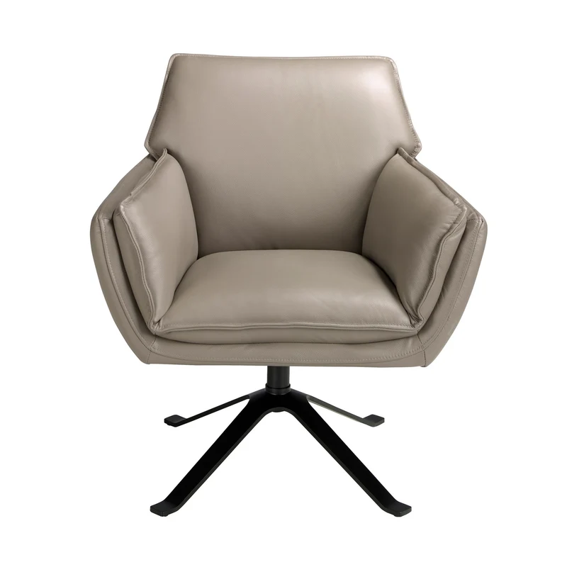 Poltrona girevole in pelle grigio scuro