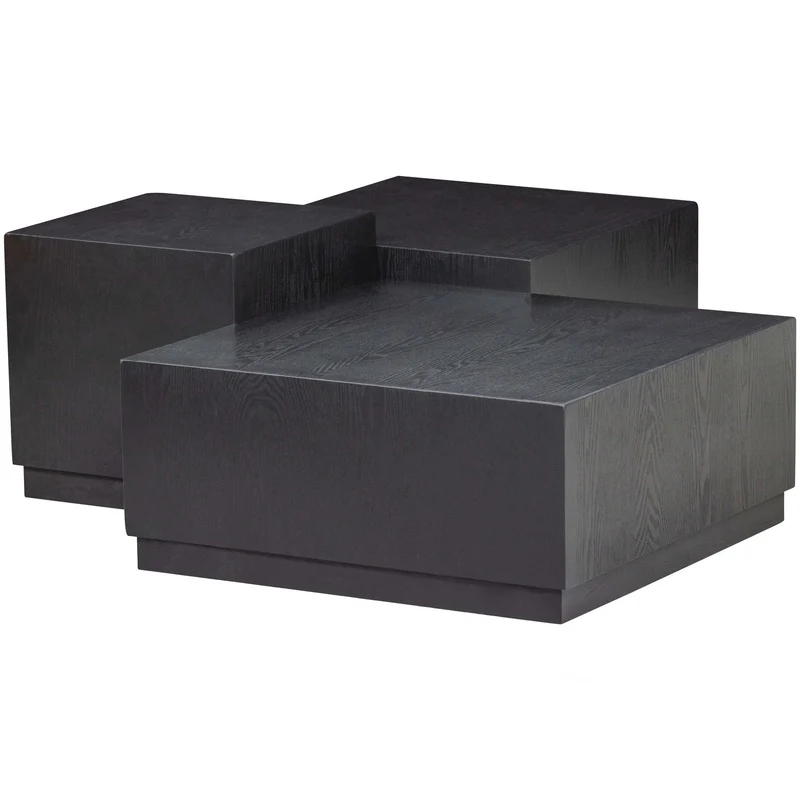 Set di 3 - tavolino pim in legno nero