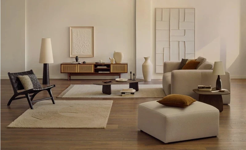 Mobile TV Elan 3 ante impiallacciatura e legno massello noce corda 200x50cm FSC Mix Credit