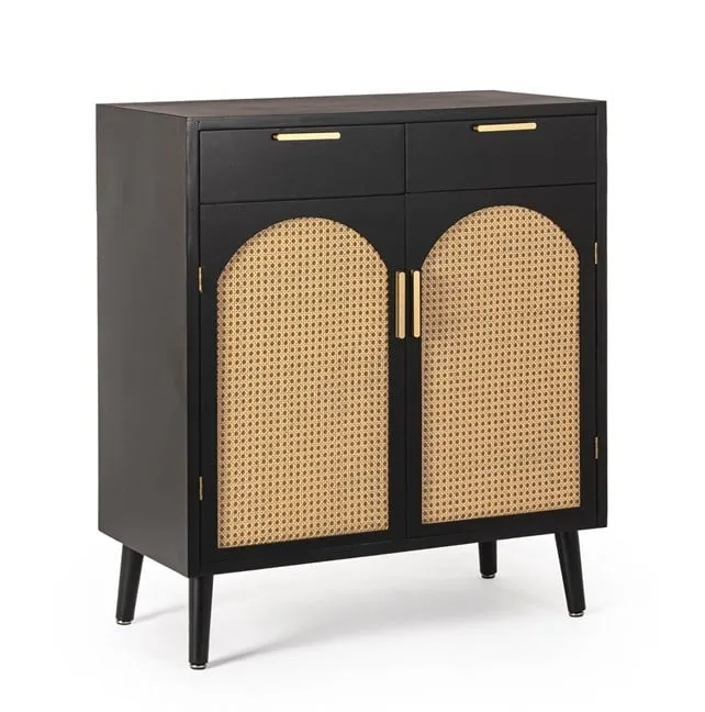Credenza 2 ante 2 cassetti Arches nero